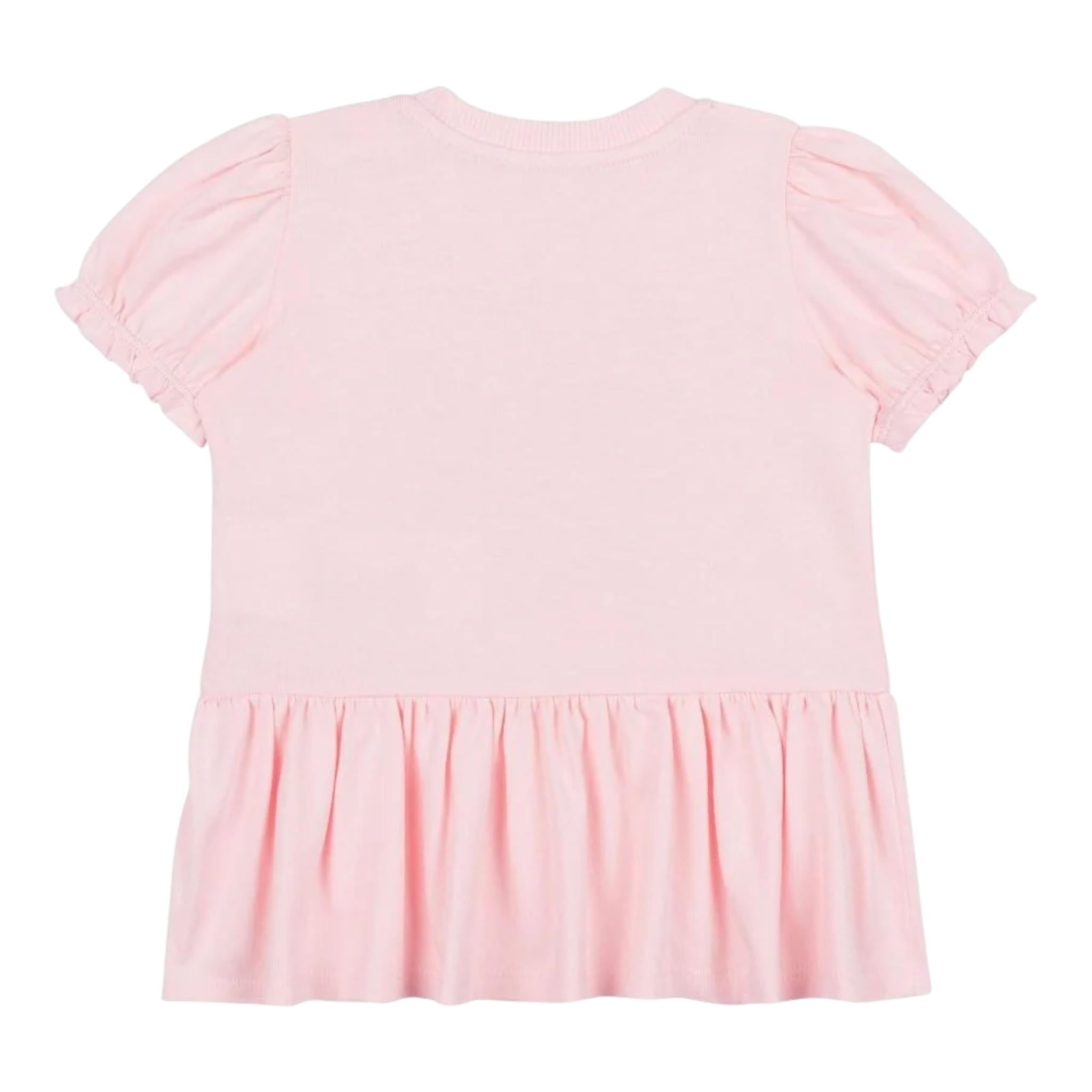 Moschino Abito Tinta Unita con Stampa per Neonata MDV0C7X ROSA MOSCHINO 