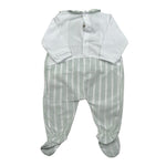 Babyvip Tutina Bicolore con Fantasia A Righe per Neonata T2859 BIANCO/VERDE BABYVIP 