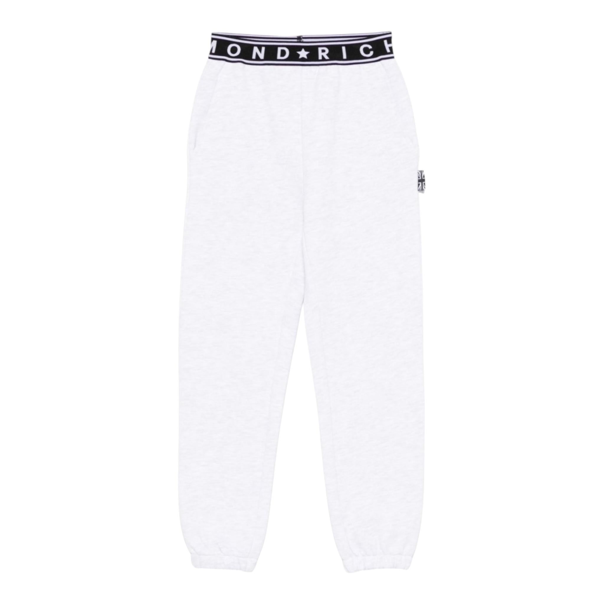 John Richmond Pantalone In Tuta Tinta Unita con Elastico Logato per Bambina RGP25110PA GRIGIO JOHN RICHMOND 