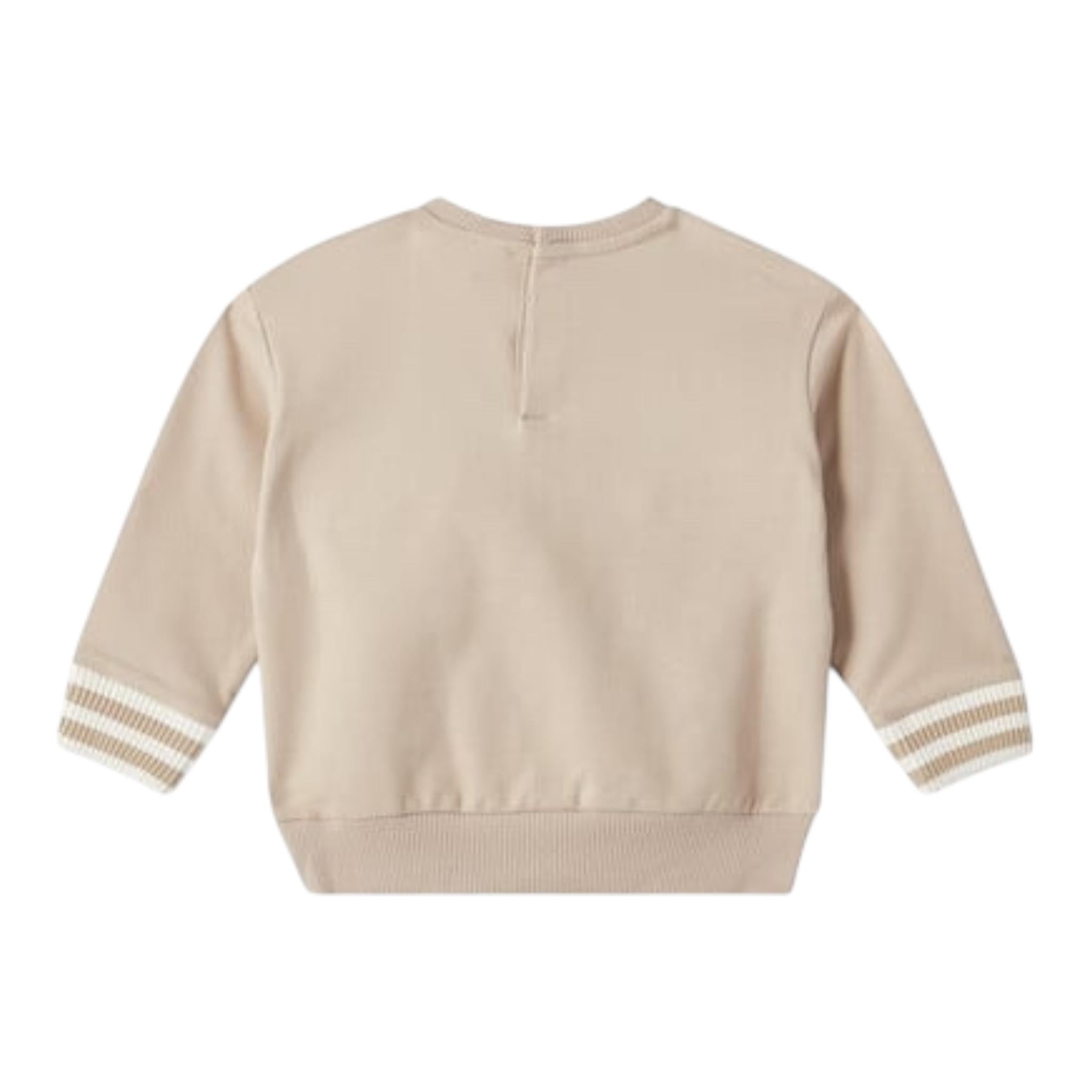 EMPORIO ARMANI felpa girocollo tinta unita con stampa Beige per Neonato 6DHMJ7 BEIGE EMPORIO ARMANI 