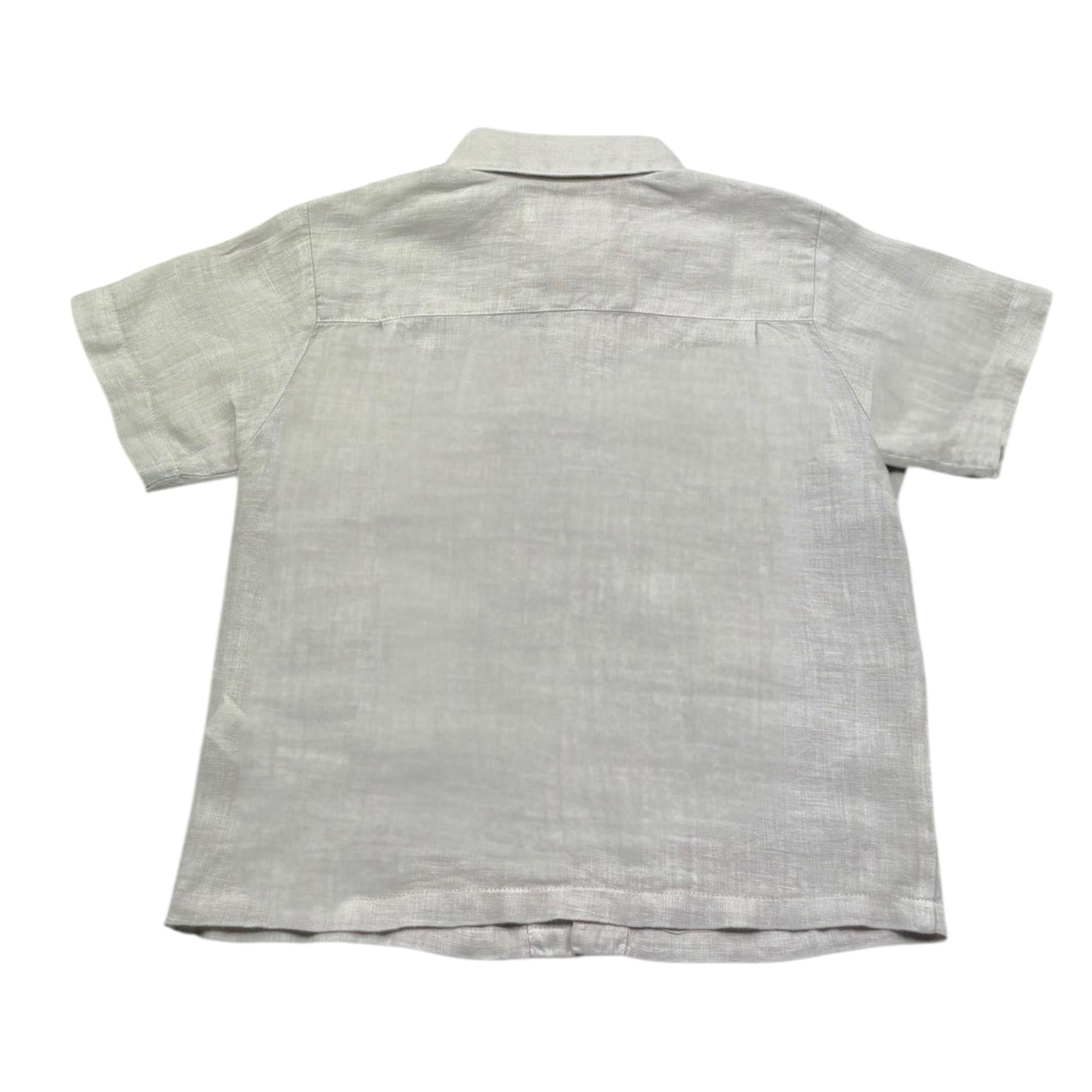 Saint Barth Camicia Tinta Unita con Logo per Bambino LINENNN BEIGE SAINT BARTH 