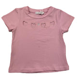 M+E' T-Shirt Tinta Unita con Trafori Rosa per Neonata