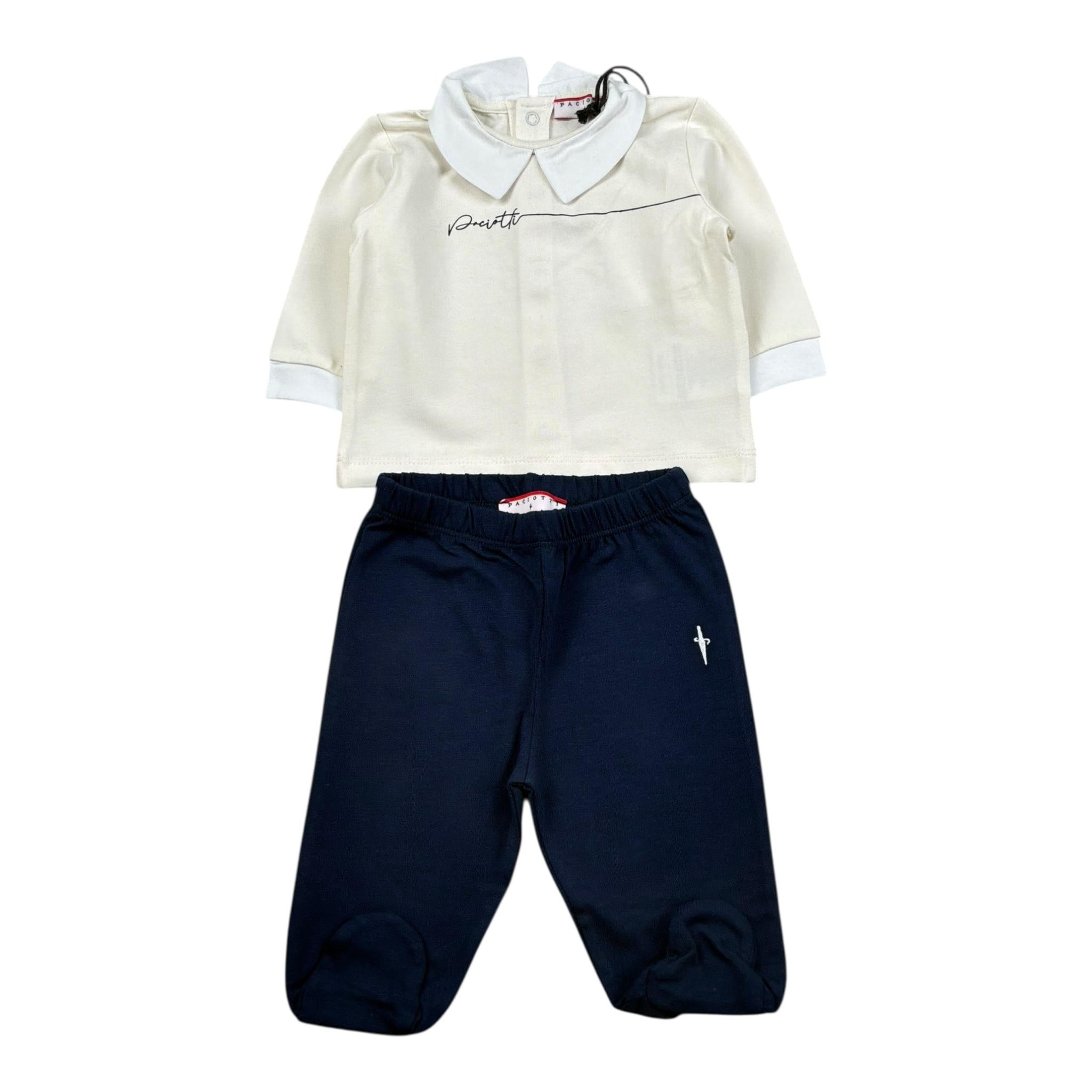 Cesare Paciotti Completo 2 Pezzi Shirt-Ghettina per Neonato CPP5102NX PANNA/BLU CESARE PACIOTTI 