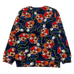 MOUSSE felpa chiusa girocollo tinta unita cn stampe mario Blu per Bambino HKFG368 BLU MOUSSE 