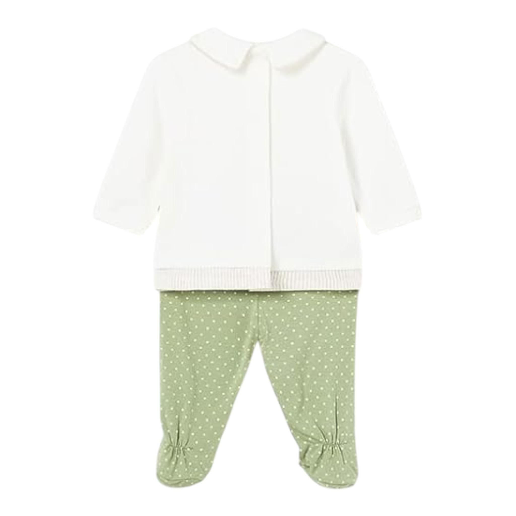 Mayoral Completo 2 Pezzi Shirt-Ghettina per Neonato 1533 BIANCO/VERDE MAYORAL 