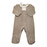 BABIDU tutina tinta unita in velluto Grigio per Neonata 19815 GRIGIO BABIDU 