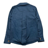 Over-D Camicia Tinta Unita Manica Lunga Blu Per Bambino