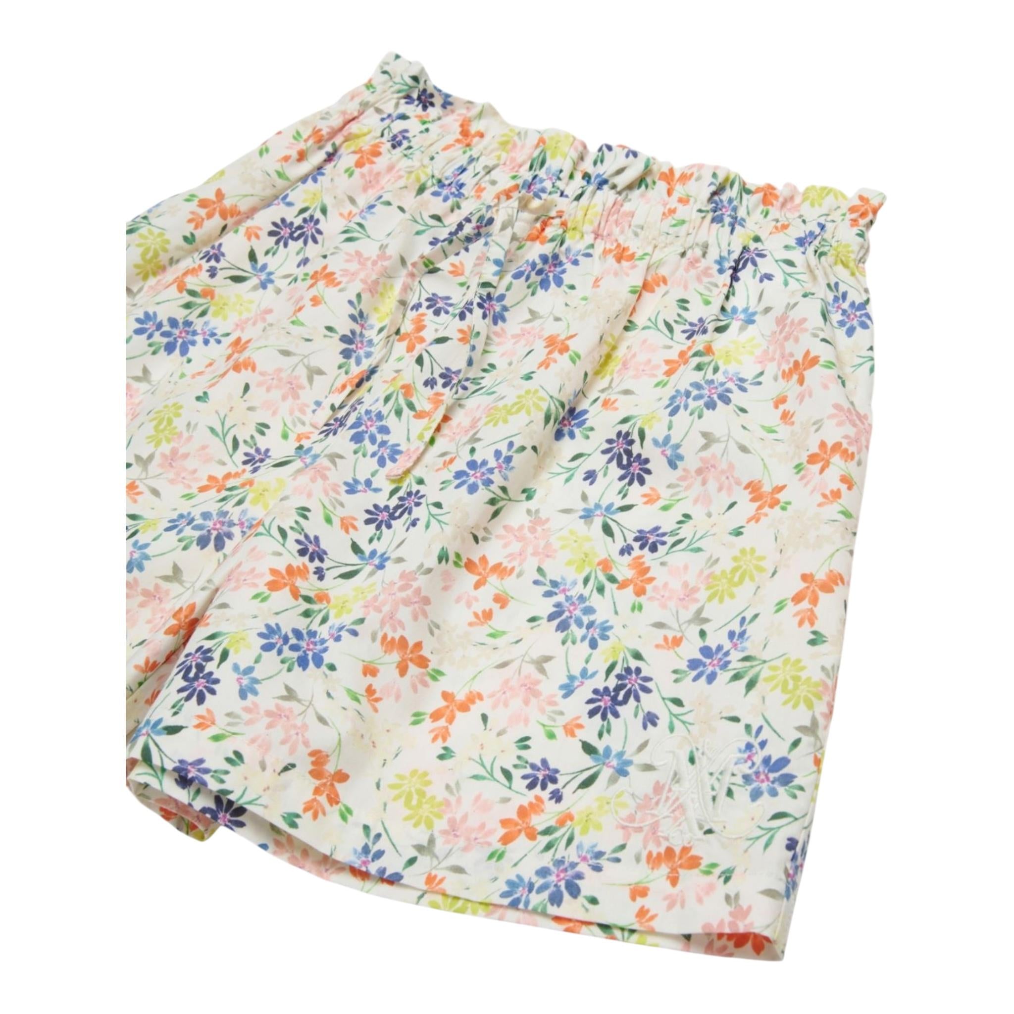 Max&Co. Short Tinta Unita con Fantasia Fiori per Bambina MX0127 BIANCO MAX&Co. 