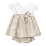 Mayoral Set 2 Pezzi Abito-Coulotte Bicolore per Neonata 1845X BIANCO/BEIGE MAYORAL 