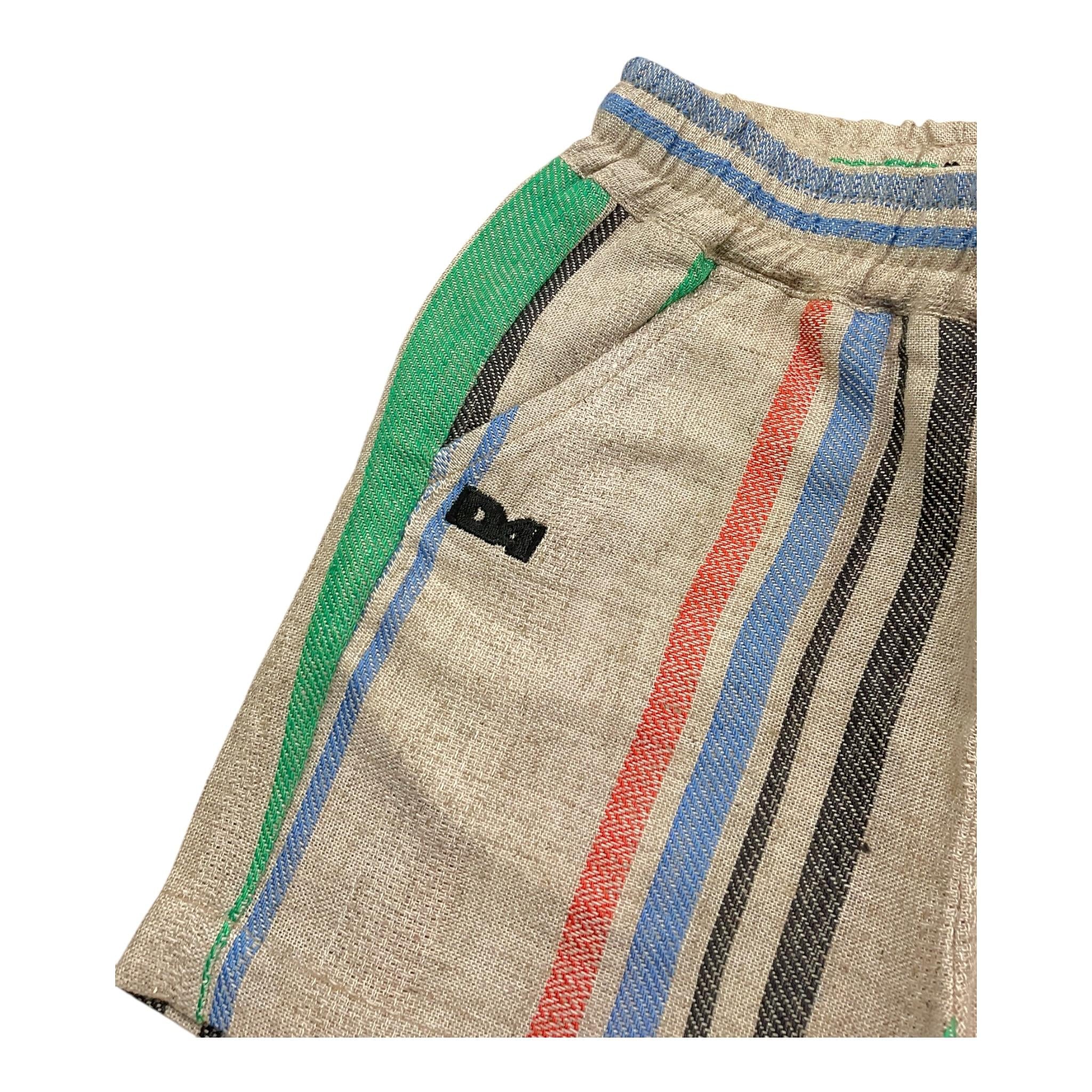 Daniele Alessandrini Bermuda Tinta Unita con Fantasia A Righe per Bambino 1296S00301J BEIGE DANIELE ALESSANDRINI 