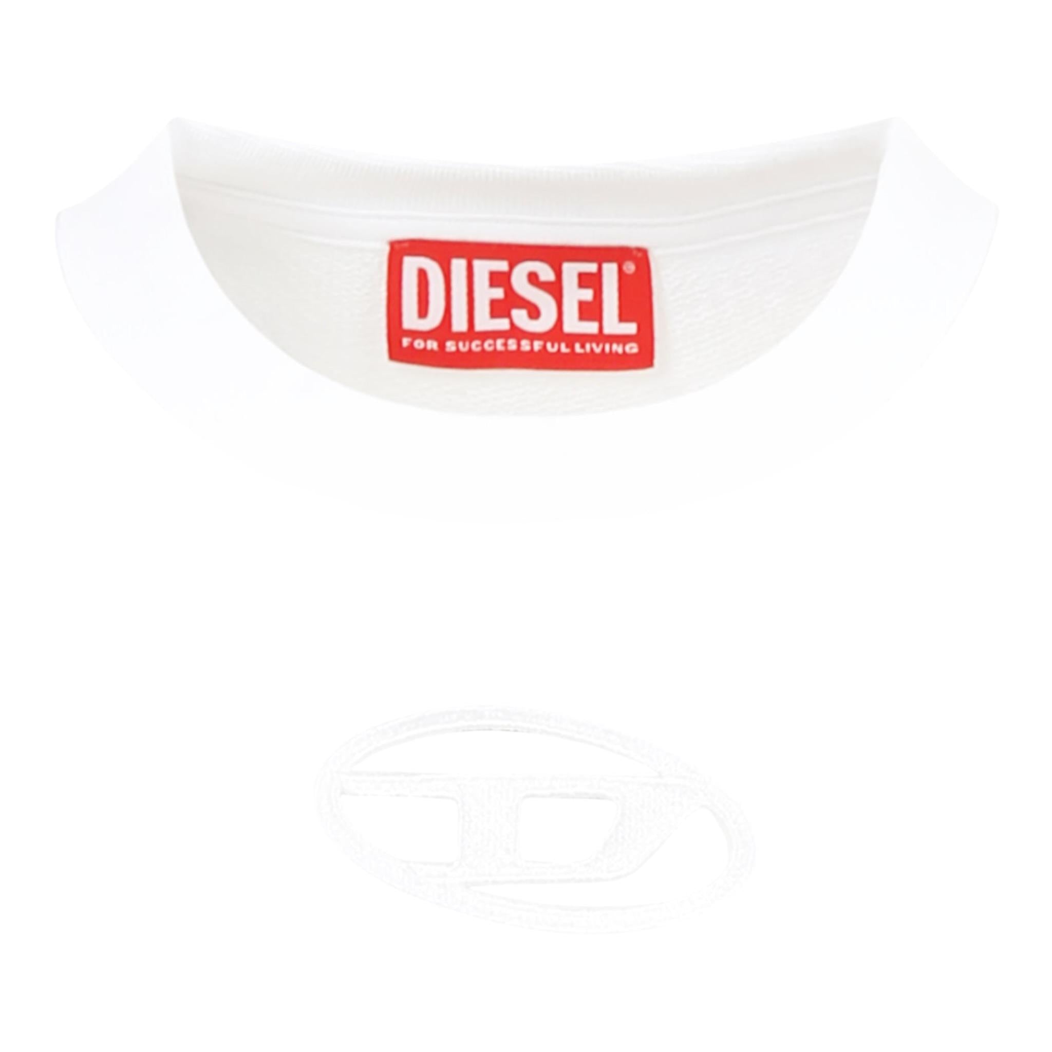 Diesel Felpa Chiusa Girocollo Tinta Unita con Logo per Bambina J01826XX PANNA DIESEL 
