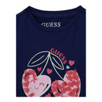 Guess T-Shirt Girocollo Tinta Unita con Stampa per Neonata K5GI03K6YW4 BLU GUESS 