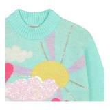 BillIEBLUSH maglia girocollo tinta unita con paillettes Verde acqua per Neonata U20461N VERDE ACQUA BillIEBLUSH 