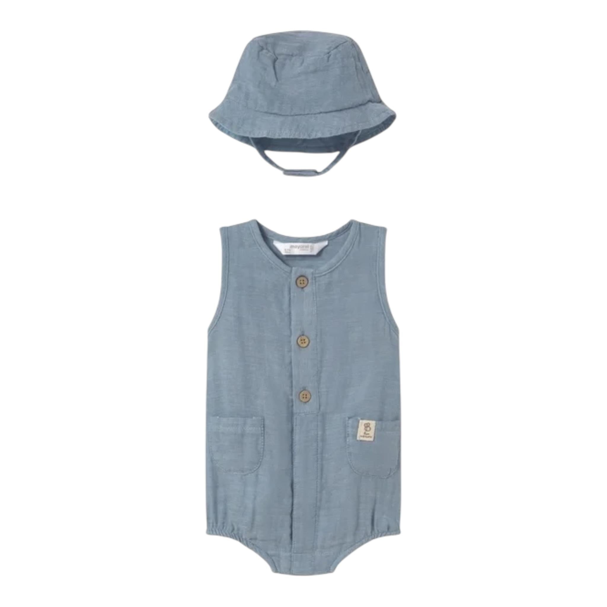 Mayoral Completo 2 Pezzi Pagliaccetto-Cappello per Neonato 1603 BLU MAYORAL 