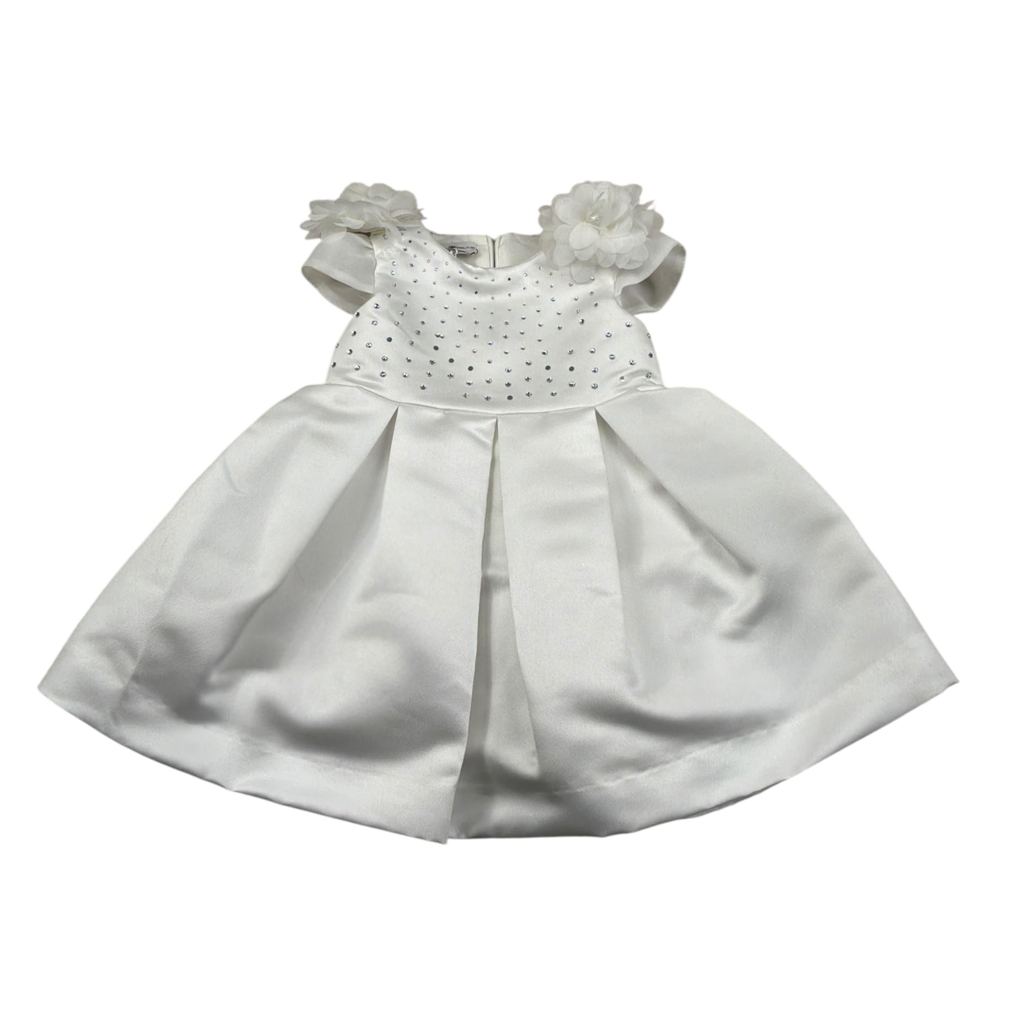 Petit Abito Mezza Manica tinta unita Bianco per Neonata S2014010 BIANCO PETIT 