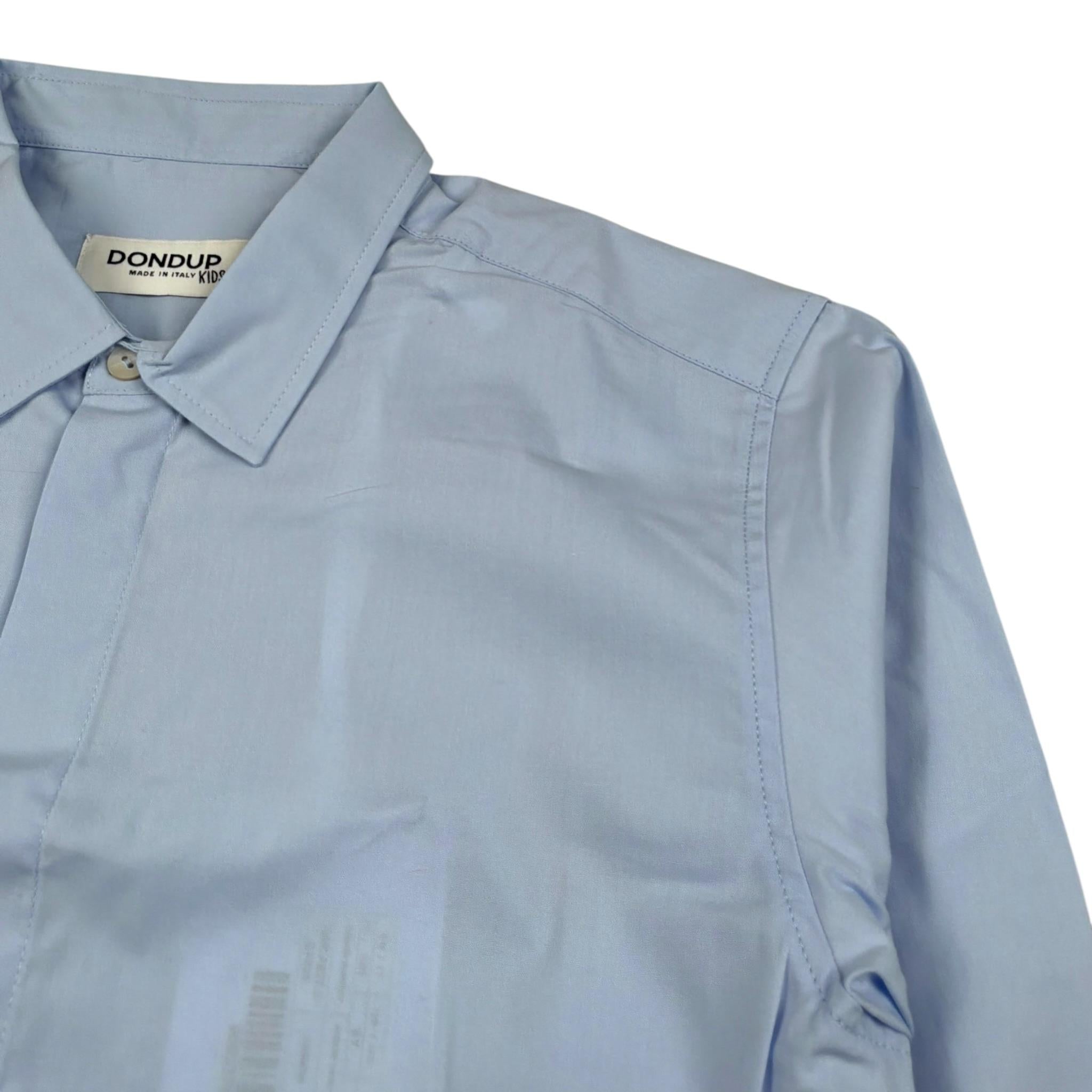 Dondup Camicia Manica Lunga Tinta Unita per Bambino DMA027 AZZURRO DONDUP 