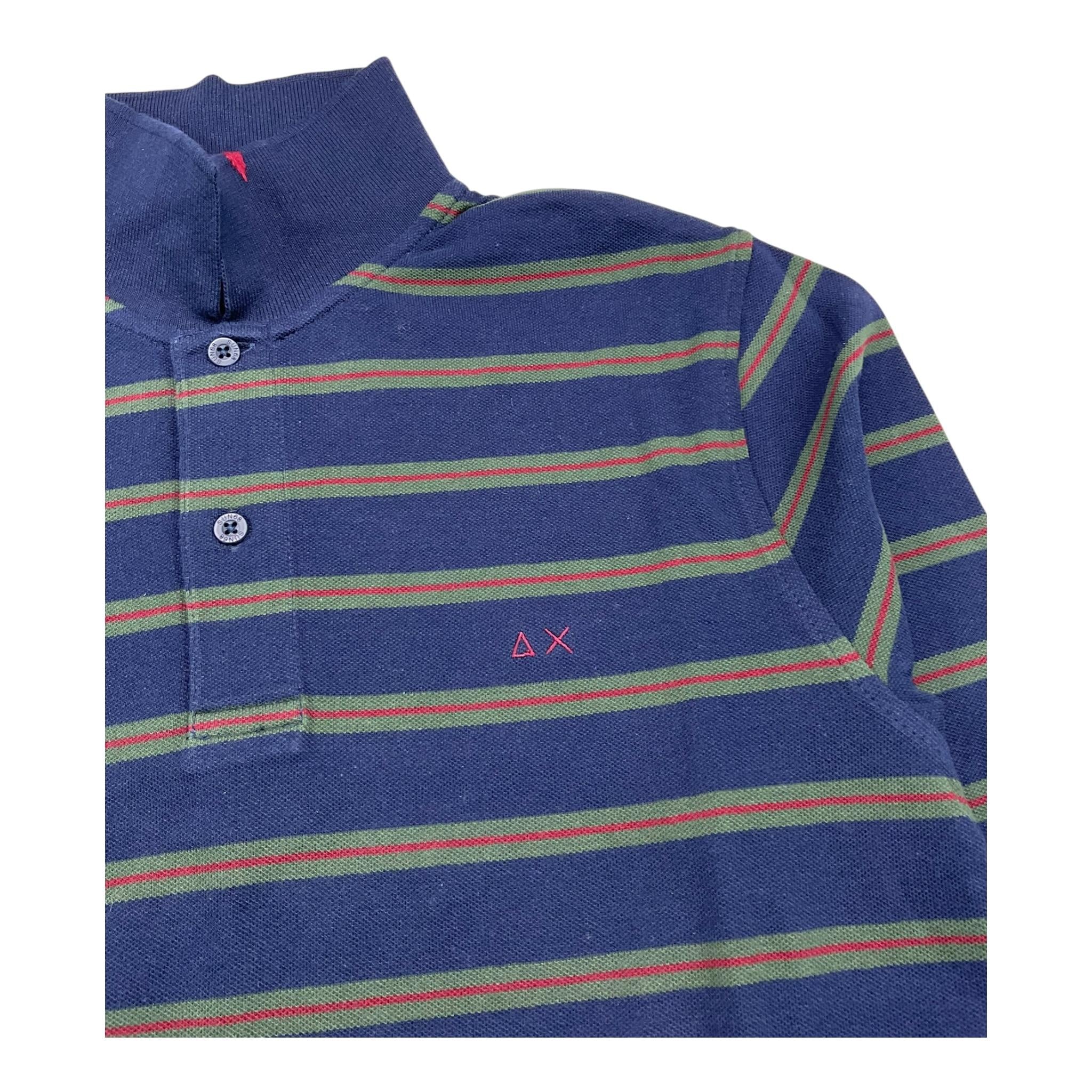 SUN68 polo manica lunga tinta unita fantasia a righe Blu per Bambino A28313 BLU SUN68 