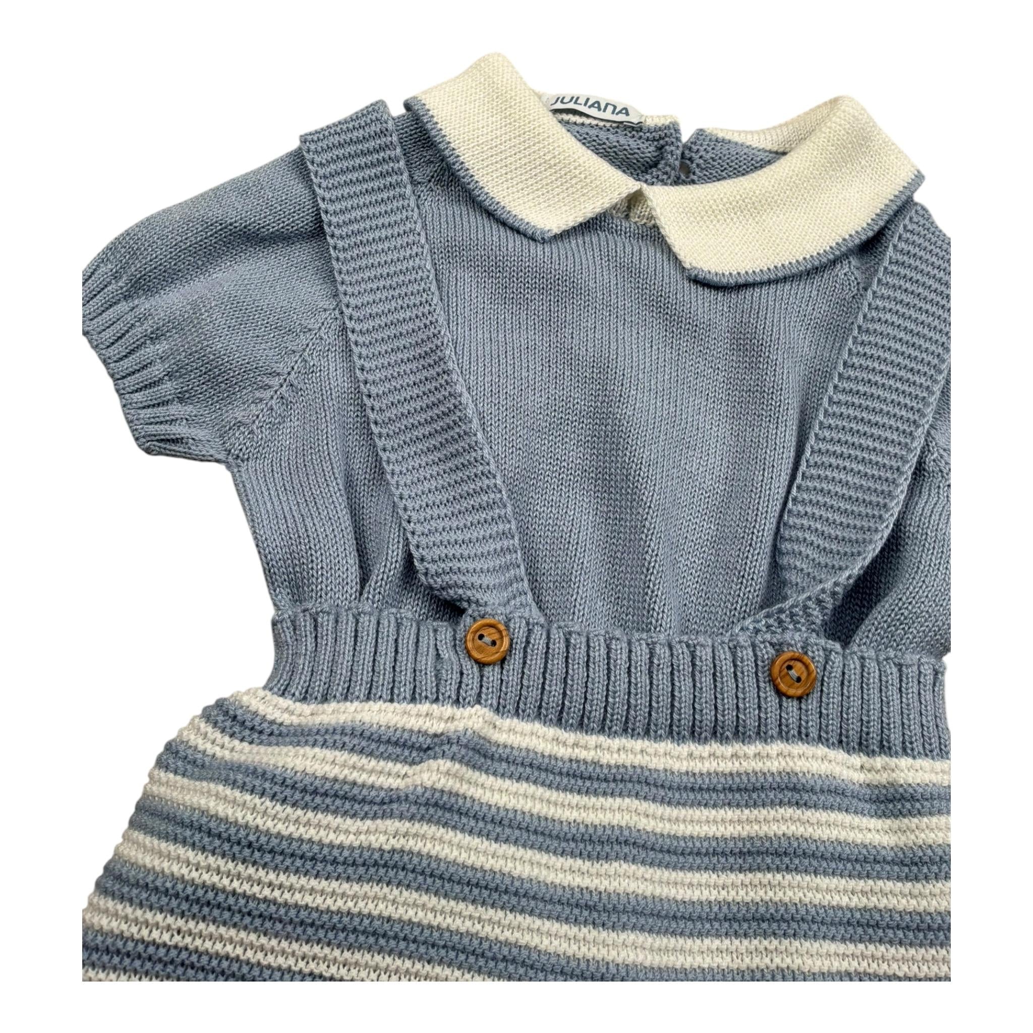 Juliana Completo 2 Pezzi Maglia-Salopette per Neonato 25202 AZZURRO POLVERE JULIANA 