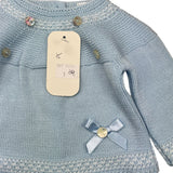Valentina Bebes Completo Tinta Unita Cappello-Maglia-Ghettina Azzurro Per Neonata