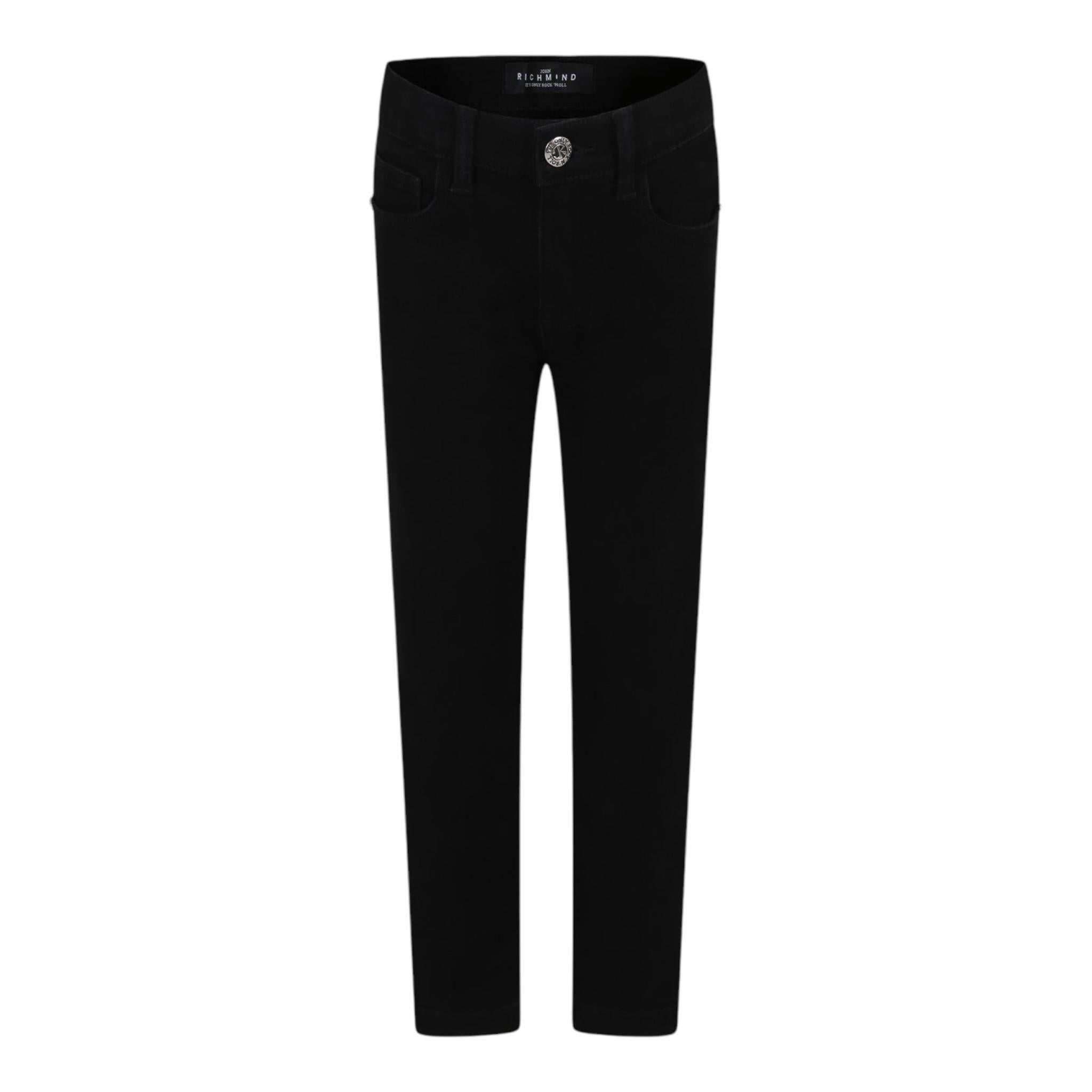 JOHN RICHMOND jeans tinta unita con stampa Nero per Bambina RGA24130JE NERO JOHN RICHMOND 