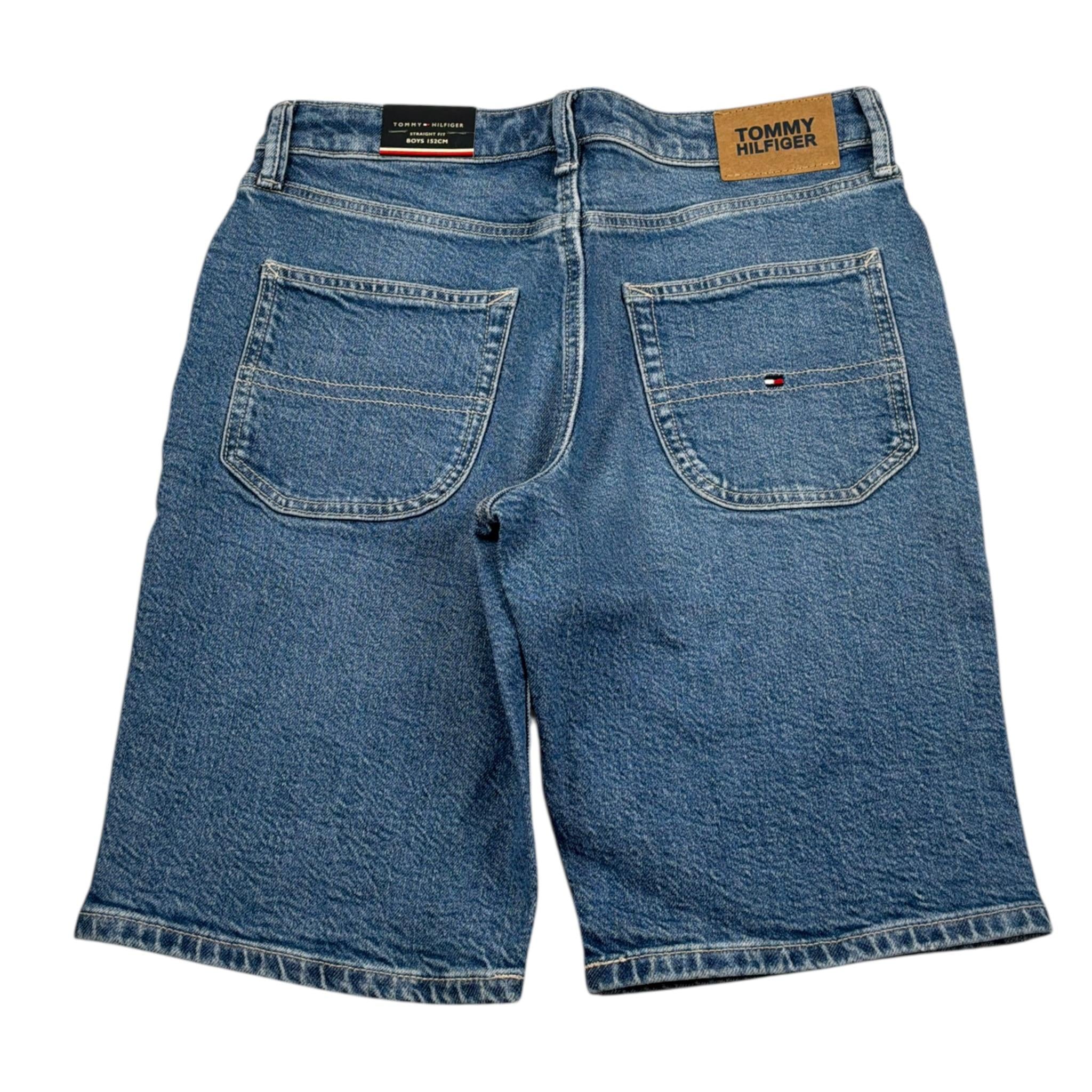 Tommy Hilfiger Bermuda In Denim tinta unita Azzurro per Bambino KB0KB08848X AZZURRO TOMMY HILFIGER 