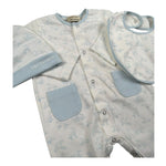 Trussardi Set 3 Pezzi Tutina-Cappello-Bvetta per Neonata TLP26003TUA BIANCO/AZZURRO TRUSSARDI 