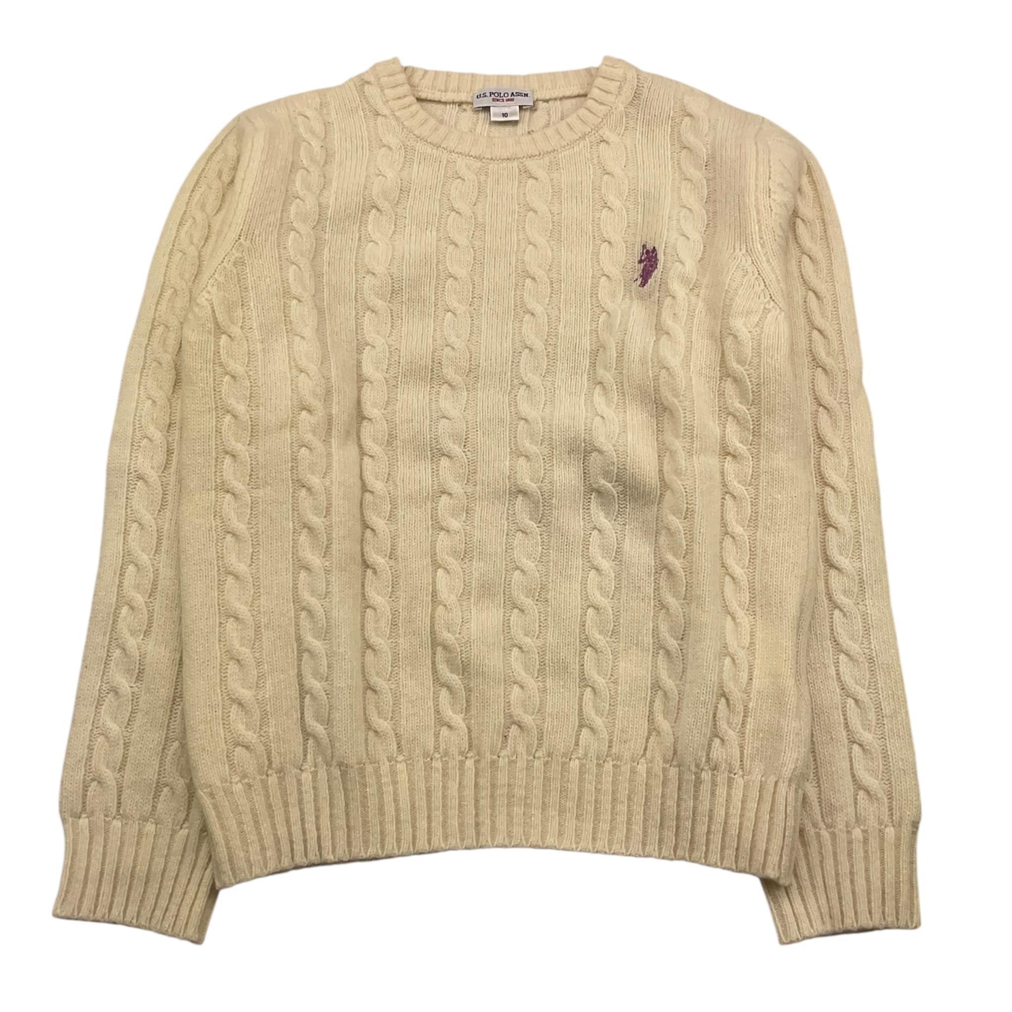 U.S. POLO ASSN maglia gircollo tinta unita Panna per Bambina US40673 PANNA U.S. POLO ASSN 