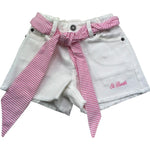 Saint Barth Short Tinta Unita con Cinturino per Bambina KIKOJR BIANCO SAINT BARTH 