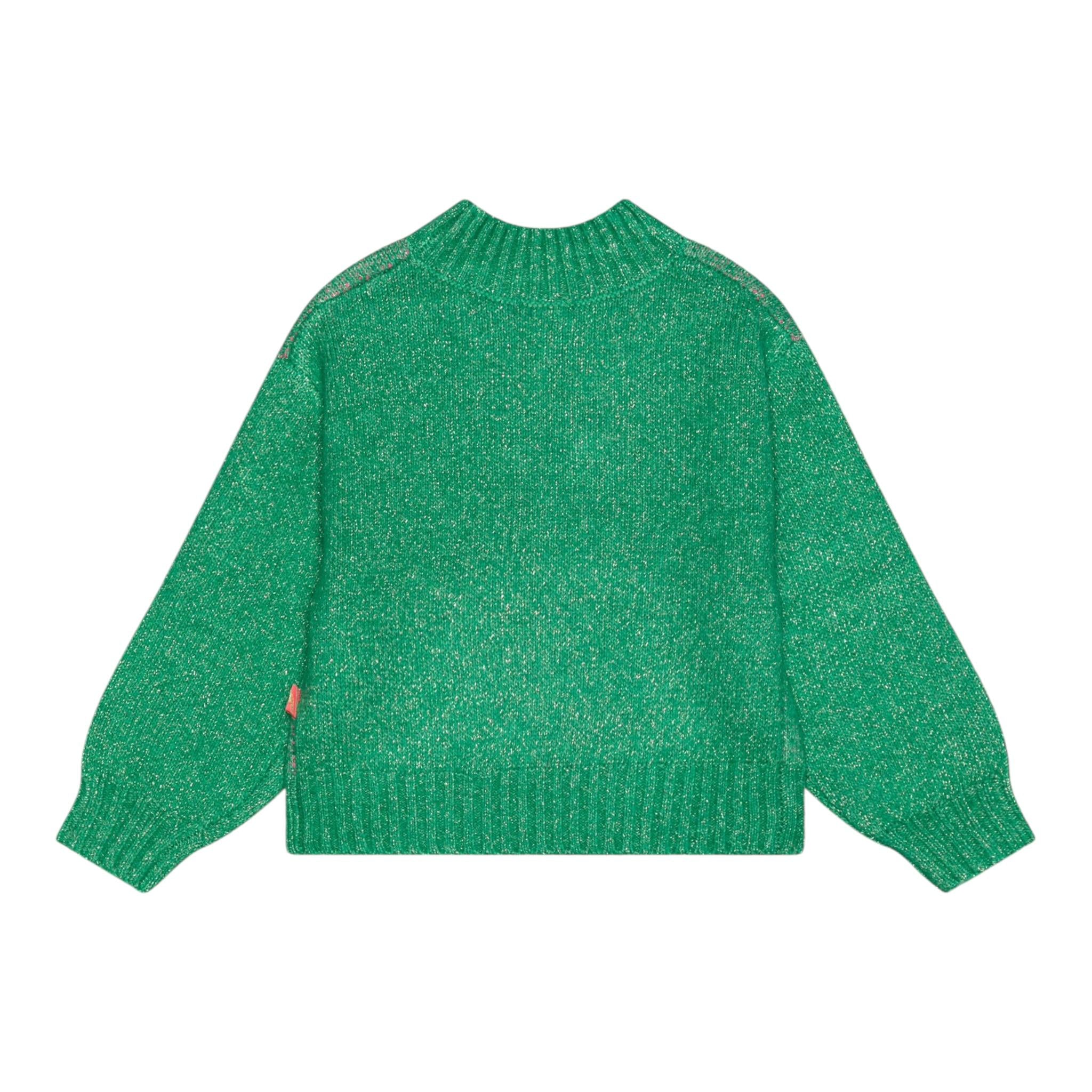 BillIEBLUSH maglia girocollo tinta unita cn stampe in contrasto Verde per Bambina U20459 VERDE BillIEBLUSH 