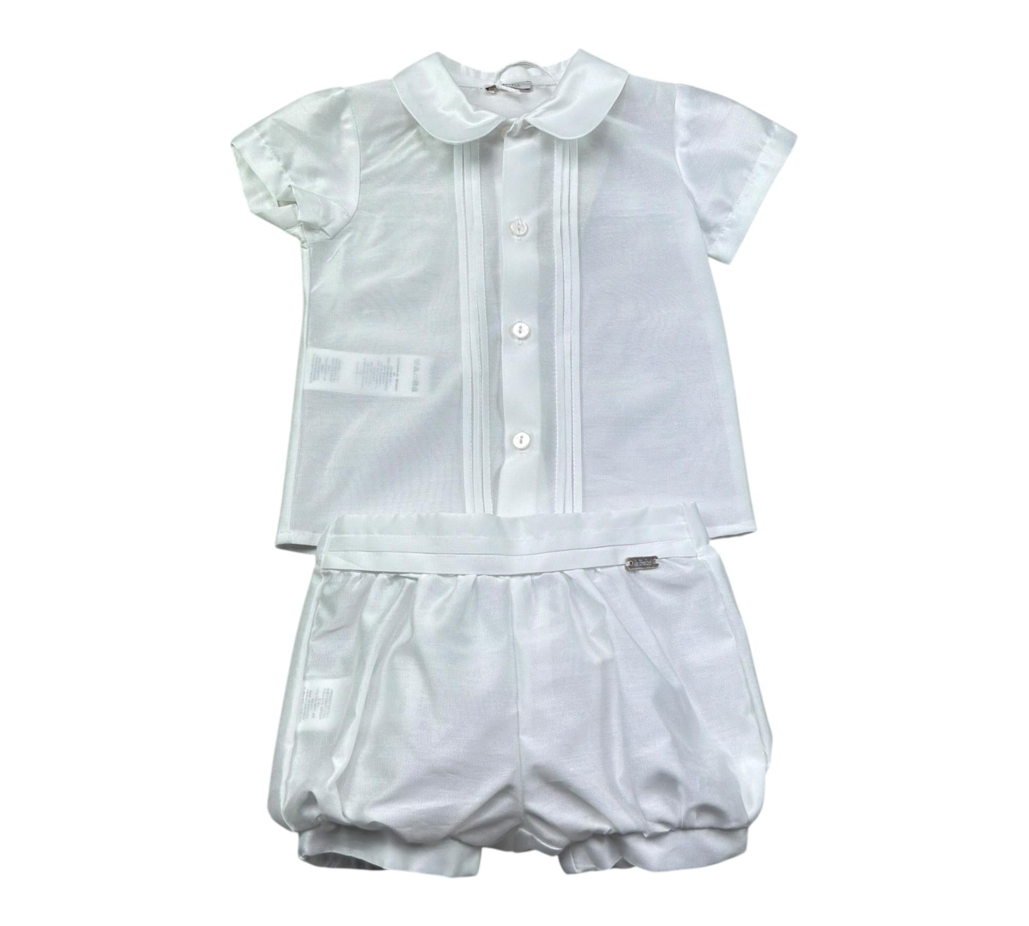 Le Bebe Completo 2 Pezzi Camicia-Culotte per Neonato LBB5323 BIANCO LE BEBE 
