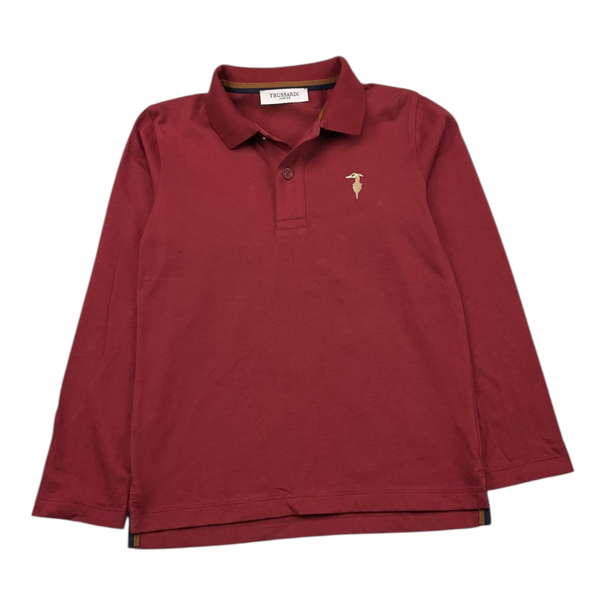 TRUSSARDI polo manica lunga tinta unita Rosso per Bambino TBA25073 ROSSO TRUSSARDI 