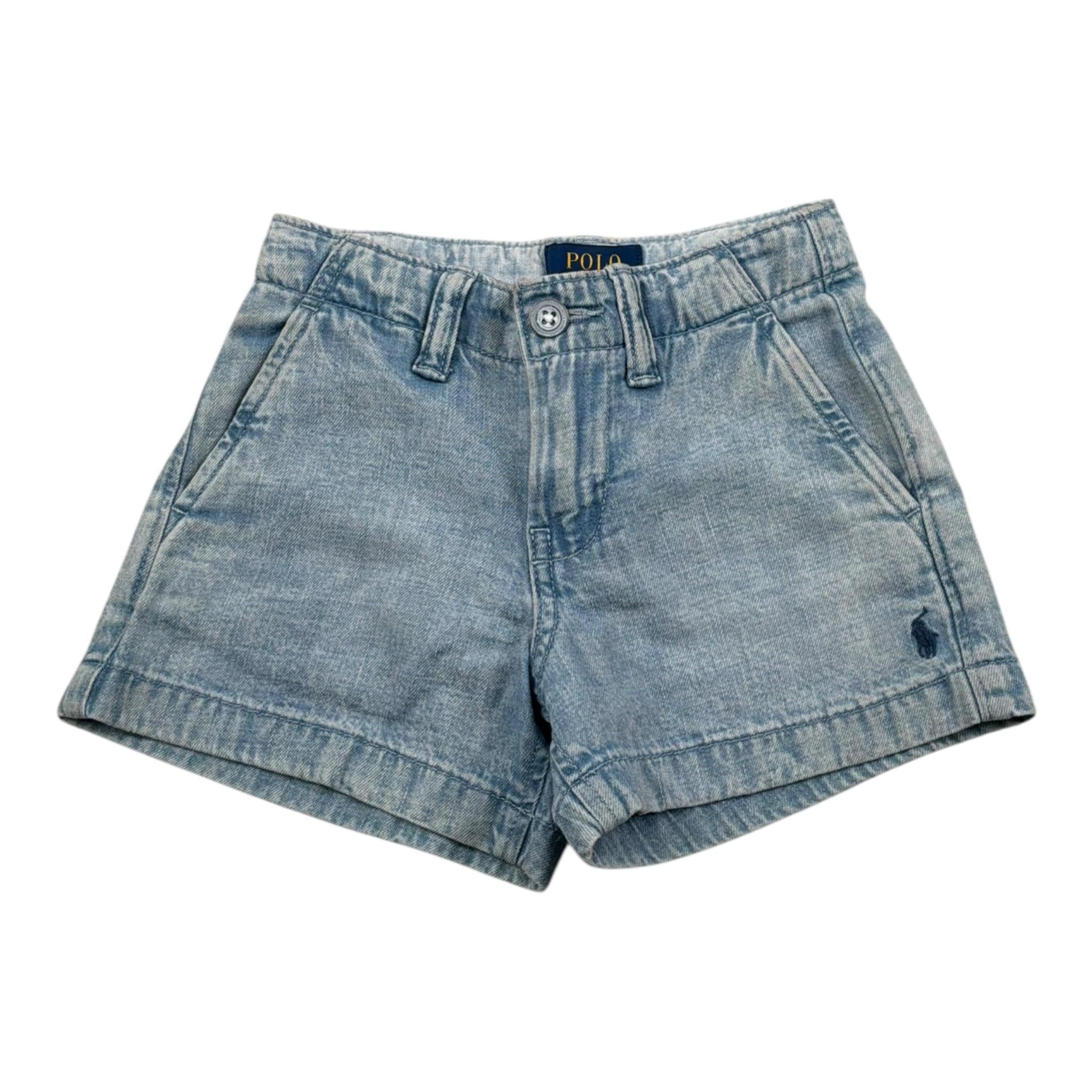 Ralph Lauren Short In Denim Tinta Unita per Neonata 312964507001 AZZURRO RALPH LAUREN 