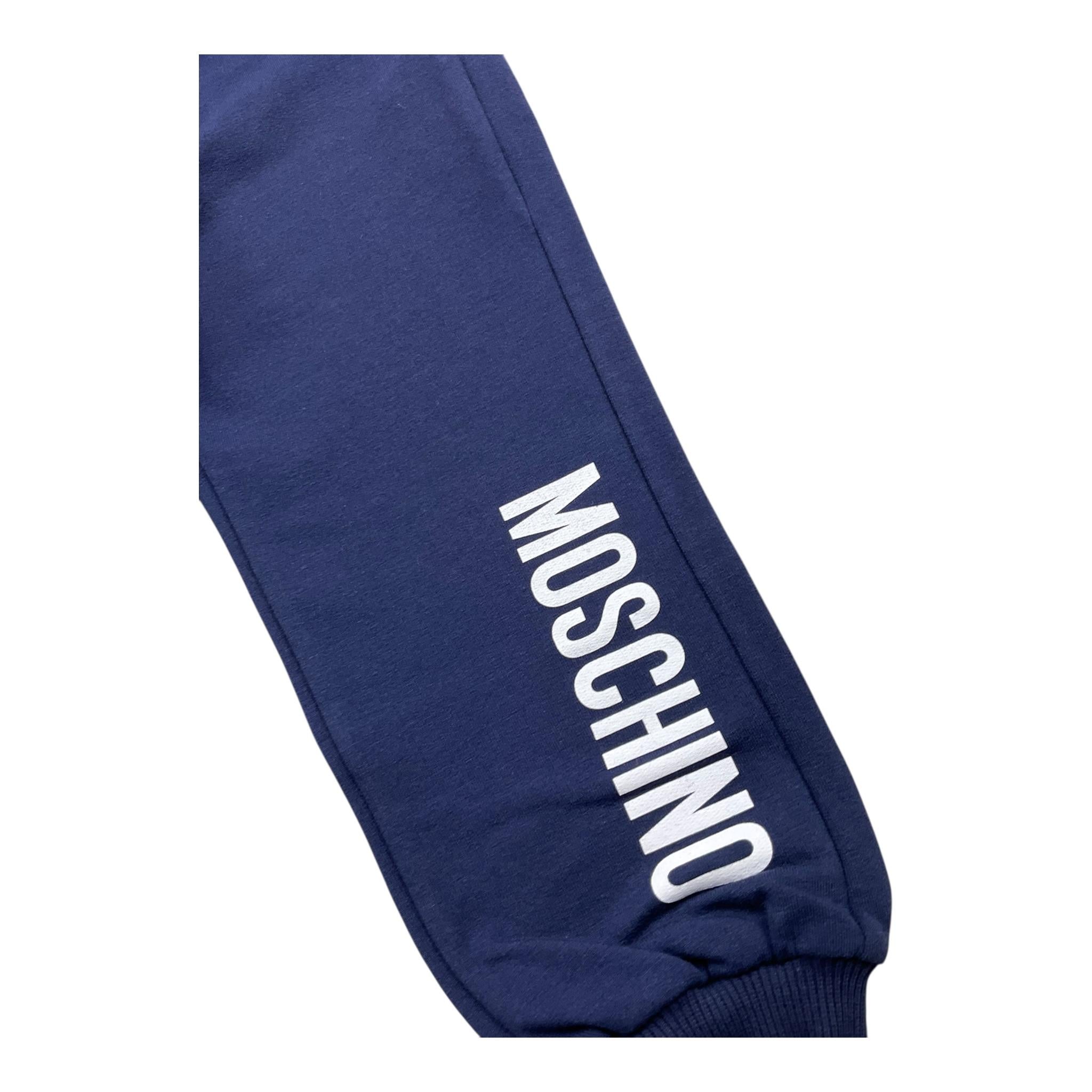 MOSCHINO pantalone tuta tinta unita con stampa logo Blu per Bambino MUP058XJ BLU MOSCHINO 