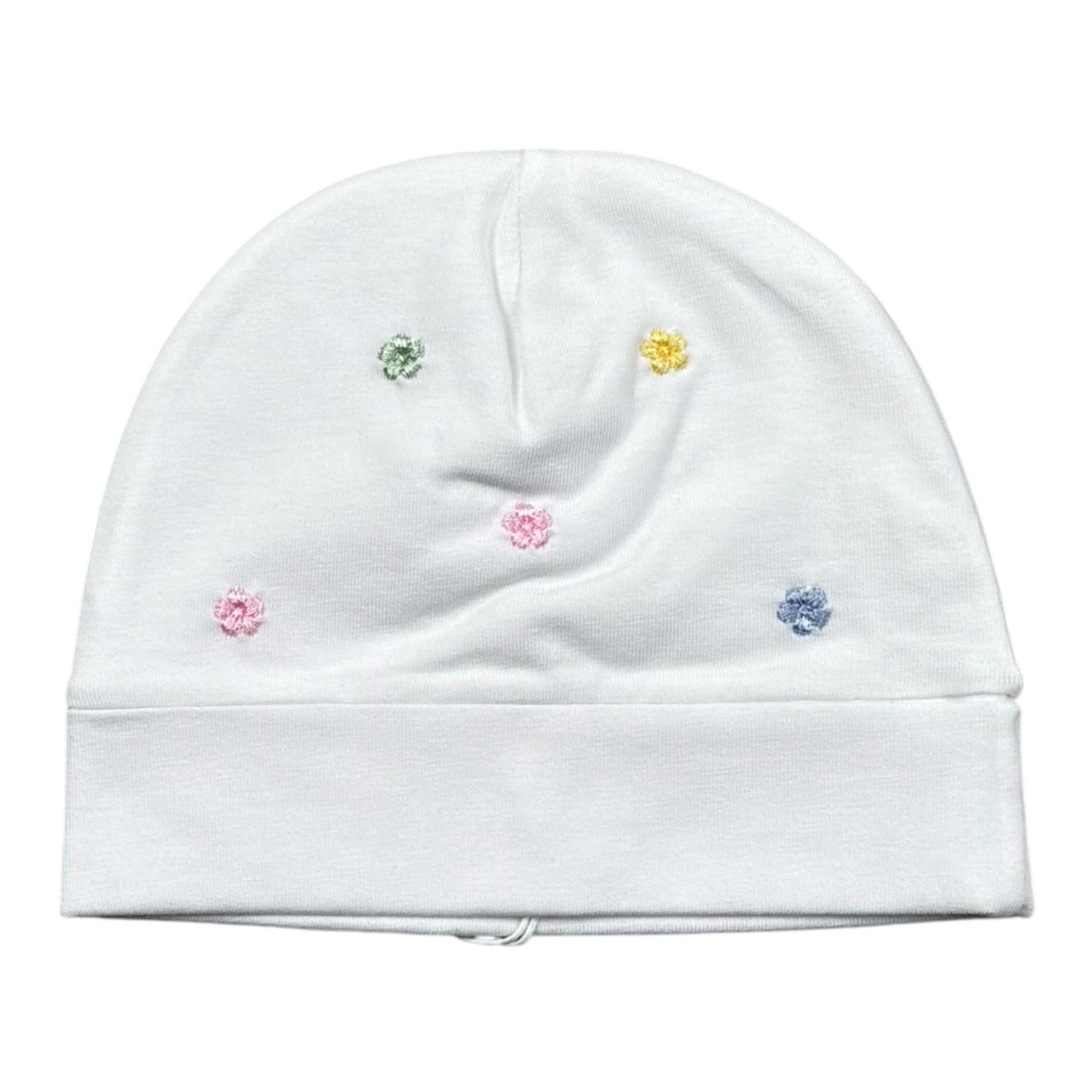 Lalalu' Cappello Tinta Unita con Ricami per Neonata CAL6M BIANCO LALALU' 