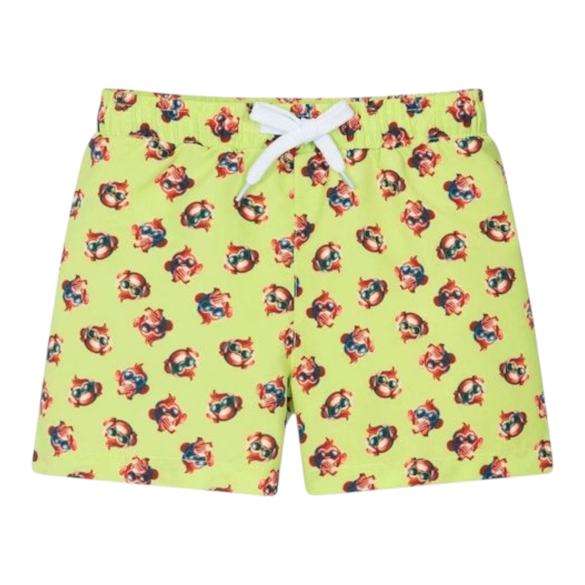 I Do Costume Modello Bermuda Tinta Unita con Stampa per Bambino 4B954 VERDE ACIDO I DO 