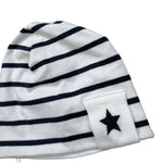 Le Bebe' Cappello Tinta Unita con Fantasia A Righe per Neonato LBB4043 BIANCO LE BEBE' 