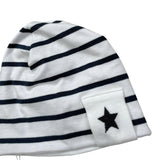 Le Bebe' Cappello Tinta Unita con Fantasia A Righe per Neonato LBB4043 BIANCO LE BEBE' 