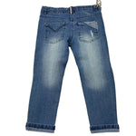 EMC jeans tinta unita con strappi e catena Blu per Bambino BZ7113 BLU EMC 