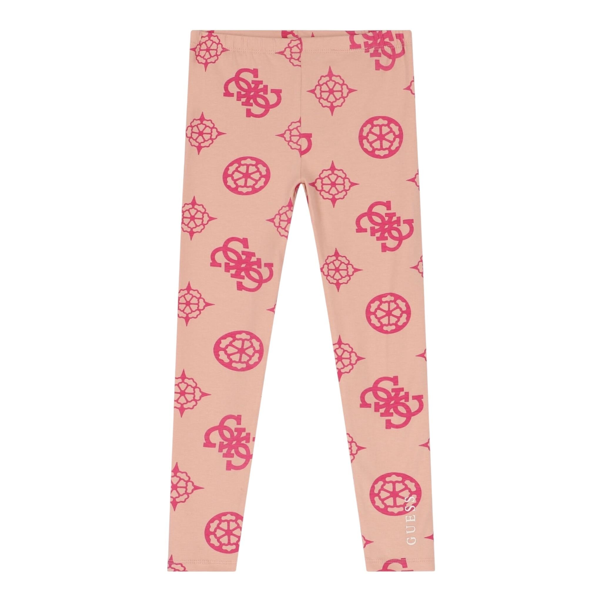 Guess Leggins Tinta Unita con Stampa per Bambina K3YB09J1313 ROSA GUESS 