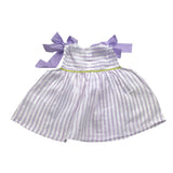 Ilfarobimbi Camicia Tinta Unita Giromanica con Fantasia A Righe per Bambina IFB50165 BIANCO/LILLA ILFAROBIMBI 