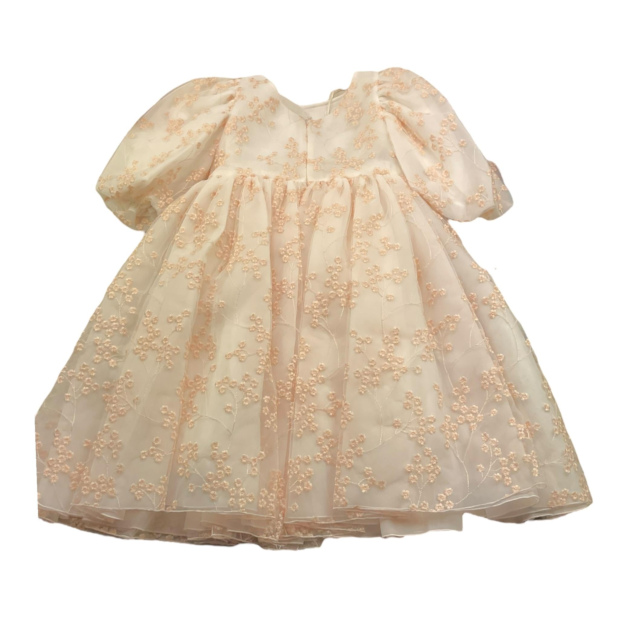 La Stupenderia Abito Cerimonia Tinta Unita con Ricami per Bambina CJAB74 BIANCO LA STUPENDERIA 