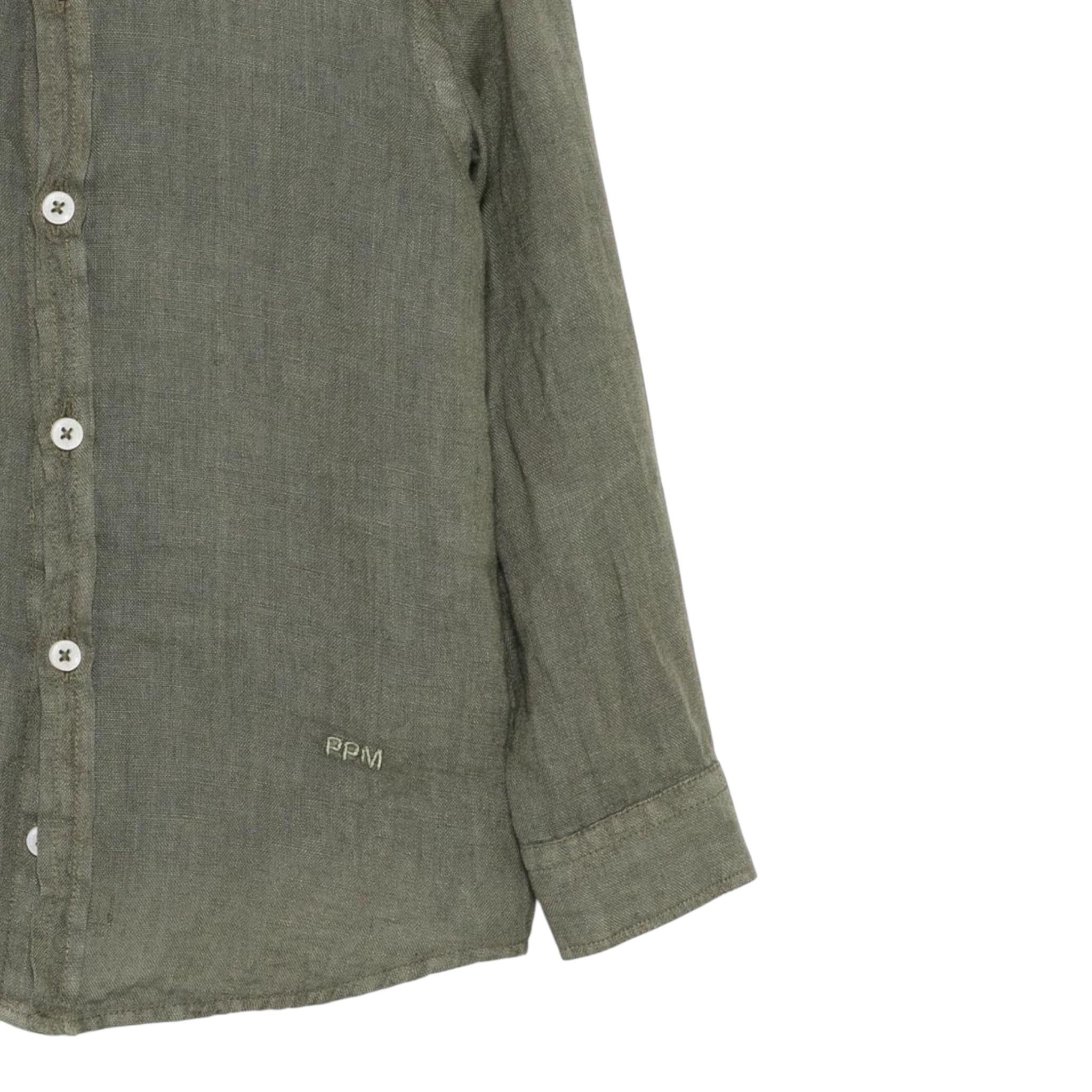 Paolo Pecora Camicia Manica Lunga Tinta Unita per Bambino PP4032X VERDE PAOLO PECORA 