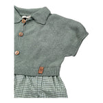 Wedoble Pagliaccetto Mezza Manica Fantasia Quadretti per Neonato V2507405X VERDE WEDOBLE 