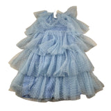 A' La Page Abito Giromanica Tinta Unita In Tulle per Bambina ORCHIDEAX AZZURRO A' LA PAGE 