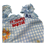 Saint Barth Costume Intero Bicolore con Fantasia A Righe per Bambina CLIO001 BIANCO/AZZURRO SAINT BARTH 