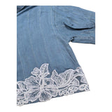 Ermanno Scervino Camicia Mezza Manica Tinta Unita con Ricami per Bambina SFCA039 AZZURRO ERMANNO SCERVINO 