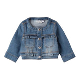 Minibanda Giubbino In Denim Tinta Unita per Neonata 3B756 BLU MINIBANDA 