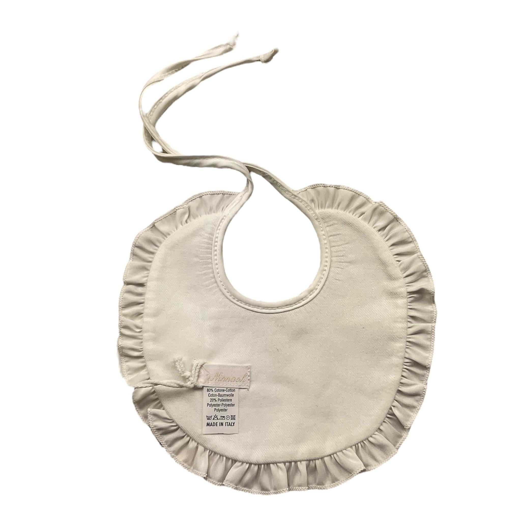 Ninnaoh Bavetta Tinta Unita con Applicazione per Neonata I2289 BIANCO NINNAOH 