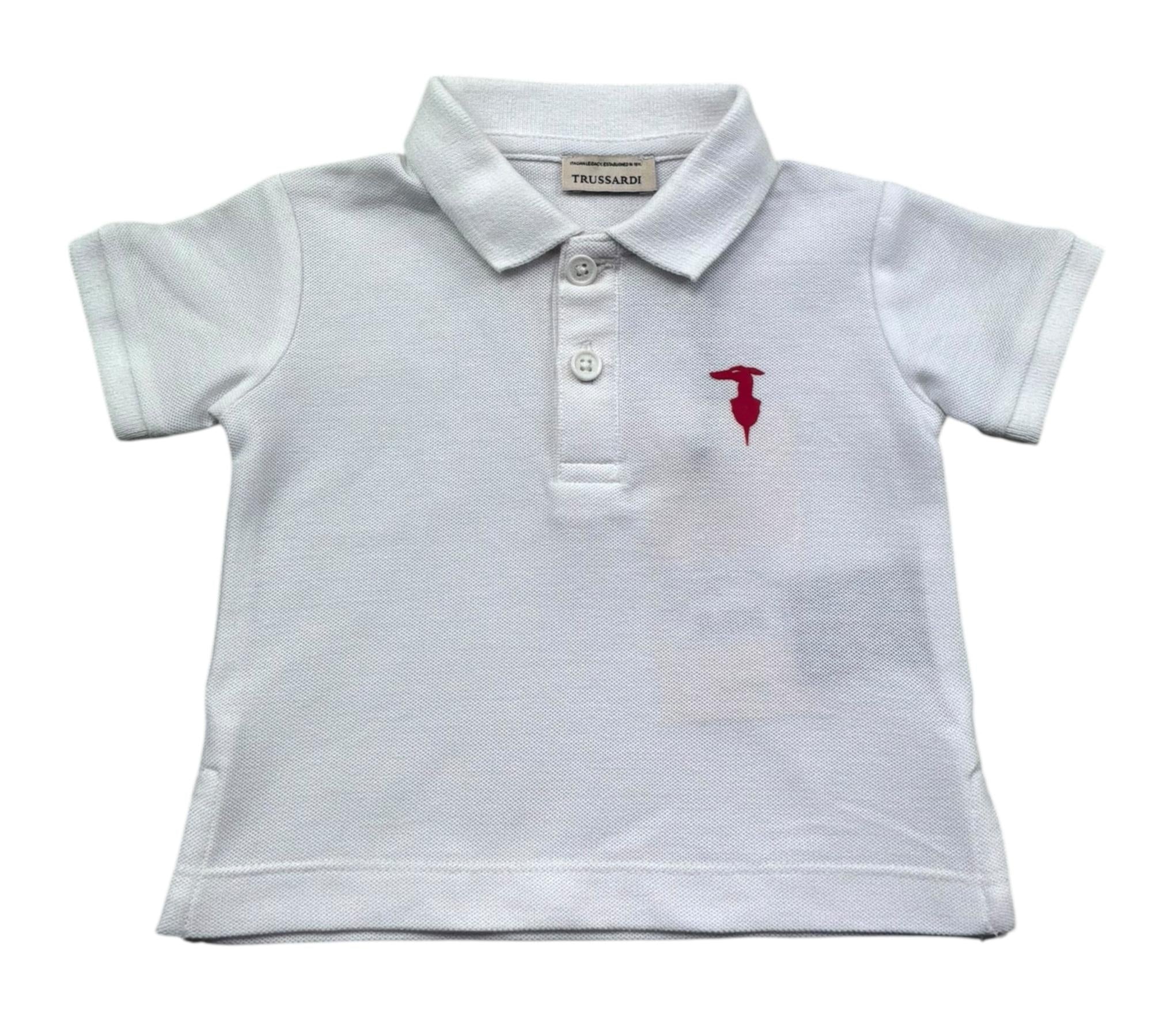 Trussardi Polo Mezza Manica Tinta Unita con Logo per Neonato TIP26002PO BIANCO TRUSSARDI 