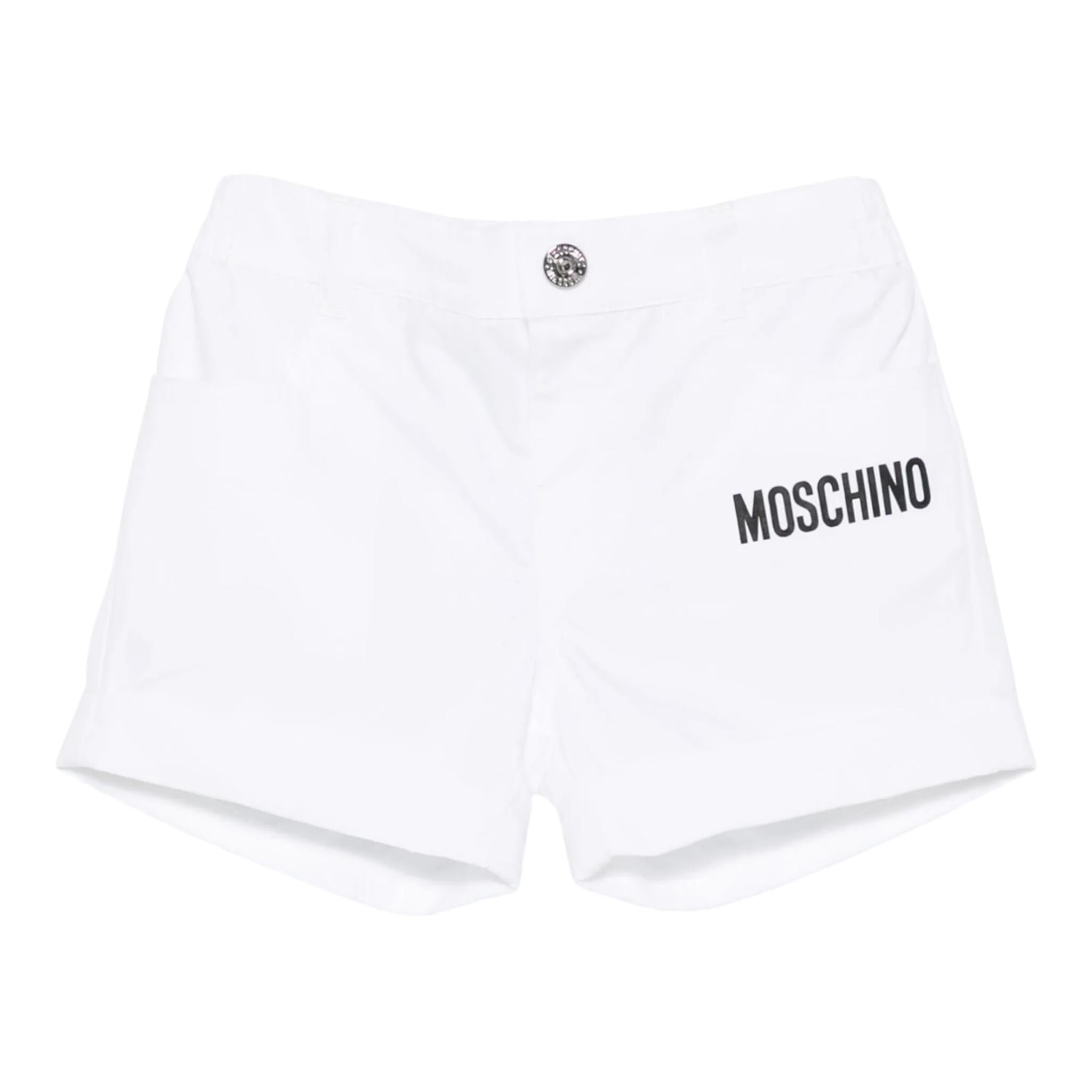 Moschino Bermuda Tinta Unita con Elastico In Vita per Bambino MUQ01JJX BIANCO MOSCHINO 